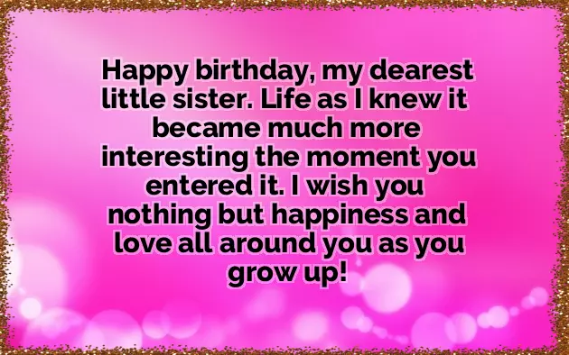 Best Little Sister Birthday Wishes