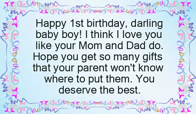 Birthday Wishes To A One Year Old Baby Boy