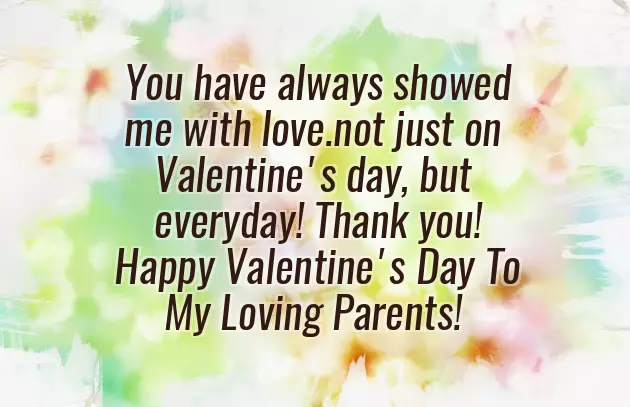 Valentine Message For Parents From Child