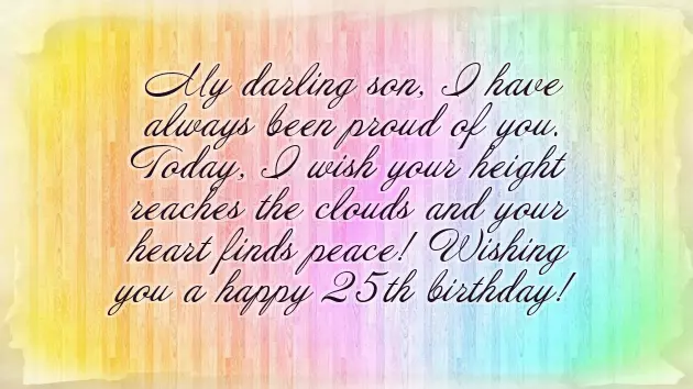 Birthday Wishes For Son 25 Years