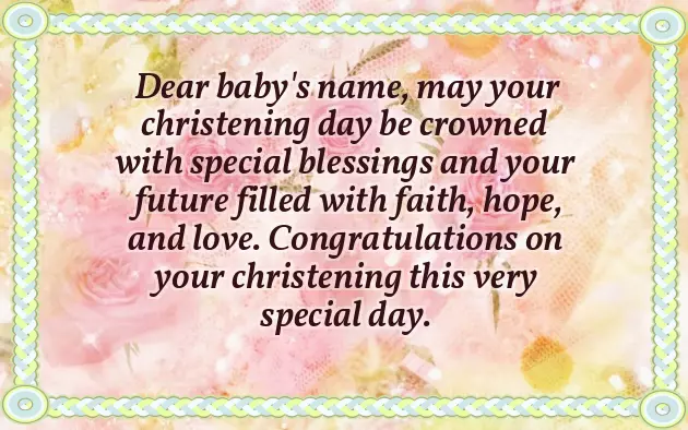 Christening Wishes For Baby Girl