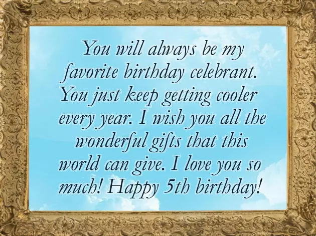 Happy Birthday To 5 Year Old Son