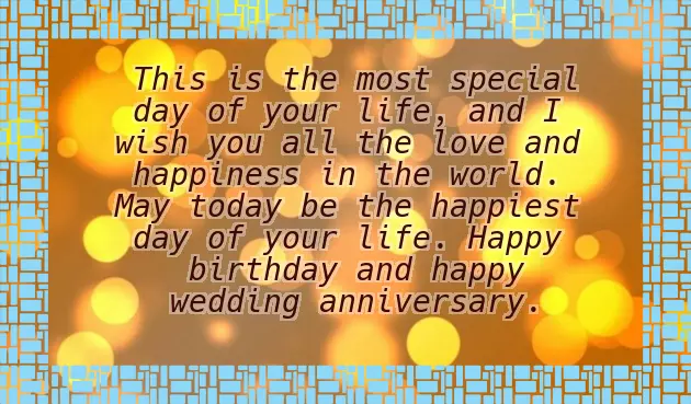 Wedding Anniversary And Birthday Same Day Wishes To Wife