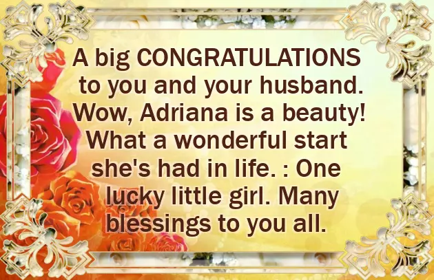 Congratulations On The Arrival Of Your Baby Girl