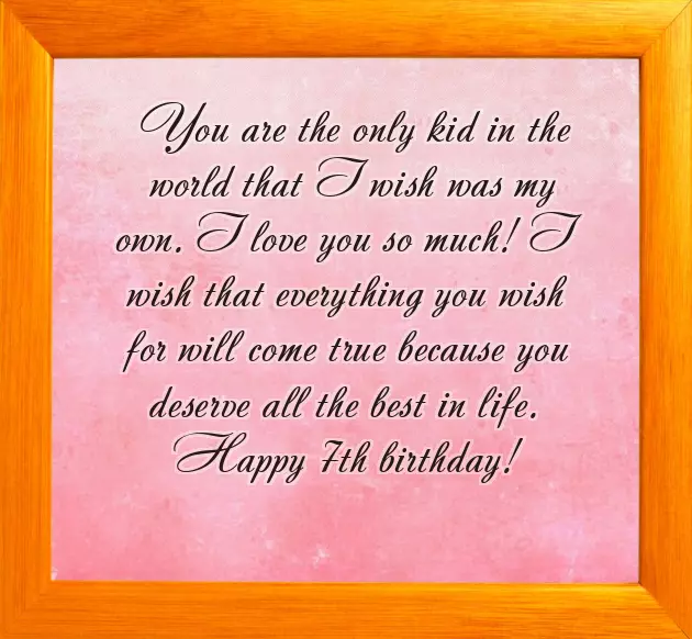 Wish For 7Th Birthday Girl