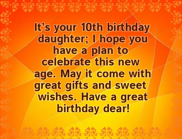 Birthday Wishes 10 Year Girl