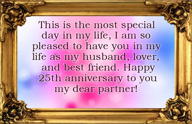 Silver Jubilee Wedding Anniversary Greetings