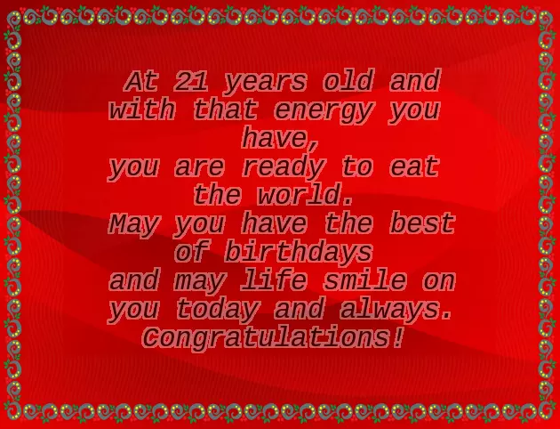 Birthday Wishes For A 21 Year Old Female