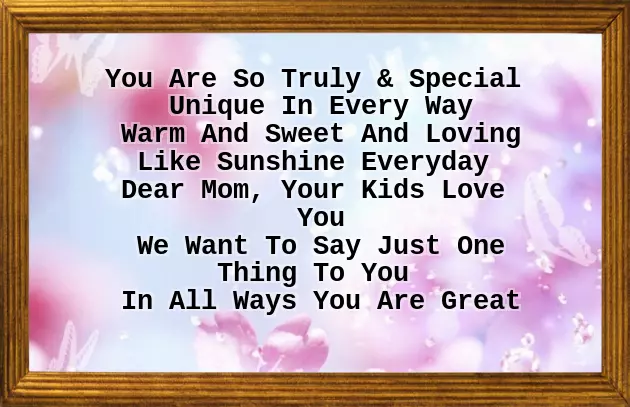 Poems For Mothers On Mother