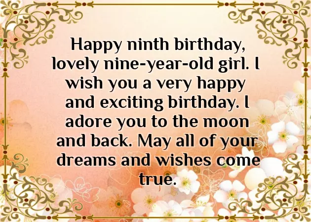 Birthday Wishes For 9 Years Old Girl Birthday Wishes For 9 Years Old Girl