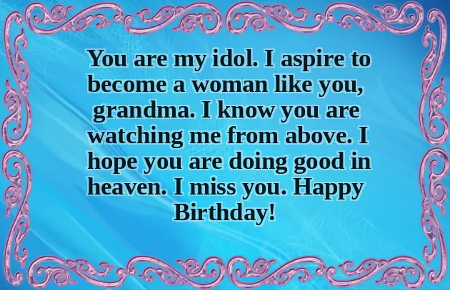 Happy Birthday To Grandmother In Heaven