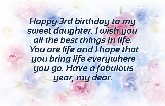 Happy Birthday To 3 Year Old Daughter Happy Birthday To 3 Year Old Daughter