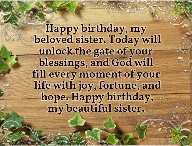 Birthday Wishes For Sister In English