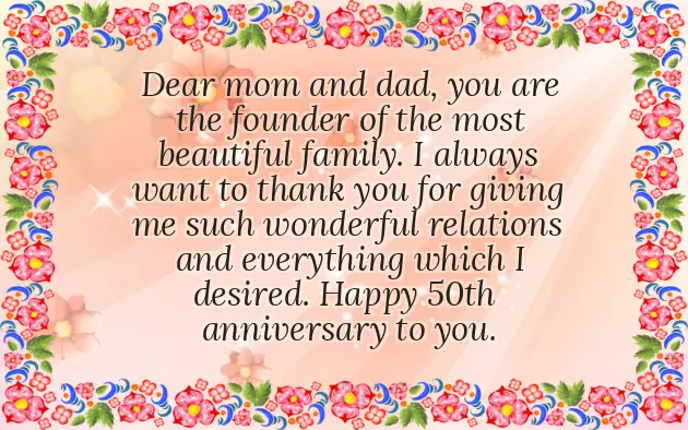 Wedding Anniversary Wishes For Parents In English