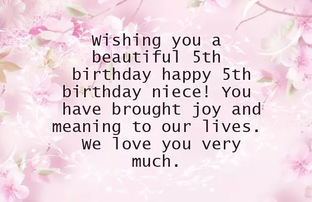 Birthday Wishes For Niece 5 Years Old