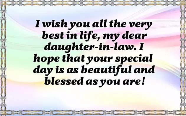 Happy Birthday Wishes To My Daughter In Law