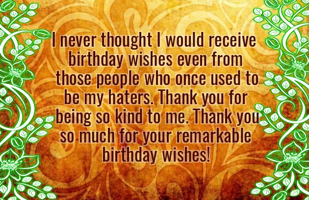 Appreciation To Friends For Birthday Wishes