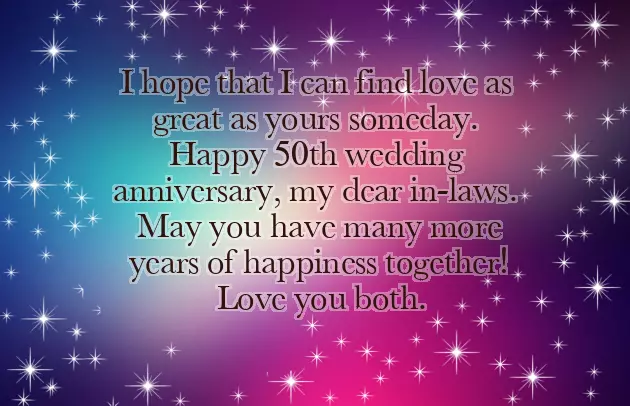 50Th Wedding Anniversary Wishes For Parents In Law