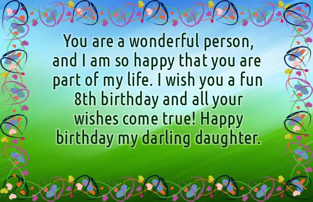 Birthday Wishes To 8 Years Old Girl Birthday Wishes To 8 Years Old Girl