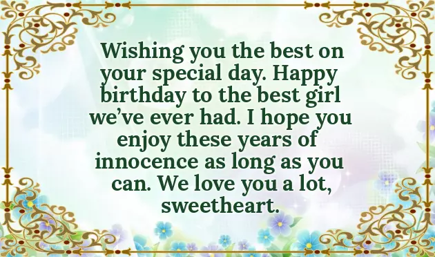 Birthday Wishes For Little Cute Girl