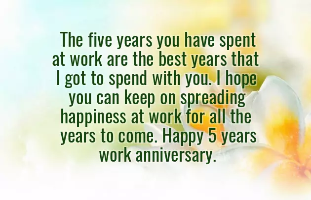 5 Year Work Anniversary Quotes