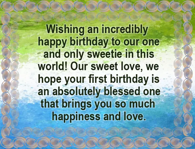 Happy Birthday Wishes For One Year Old Baby Girl