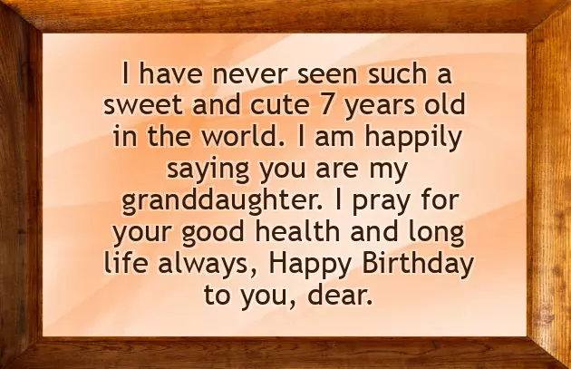 Birthday Wishes For 7 Year Girl