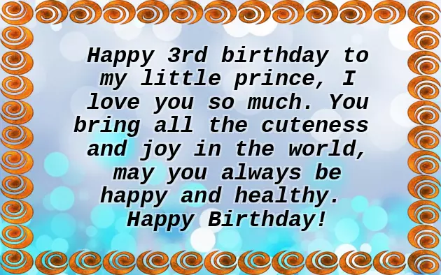 Happy Birthday Wishes 3 Year Old Boy