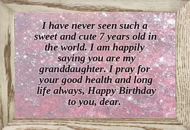 Birthday Wishes To 7 Years Old Girl