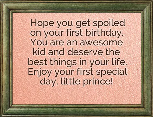 1St Birthday Wish To My Son