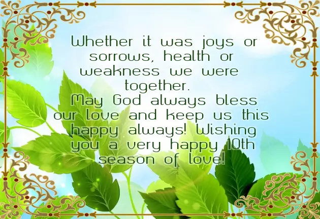 Tenth Wedding Anniversary