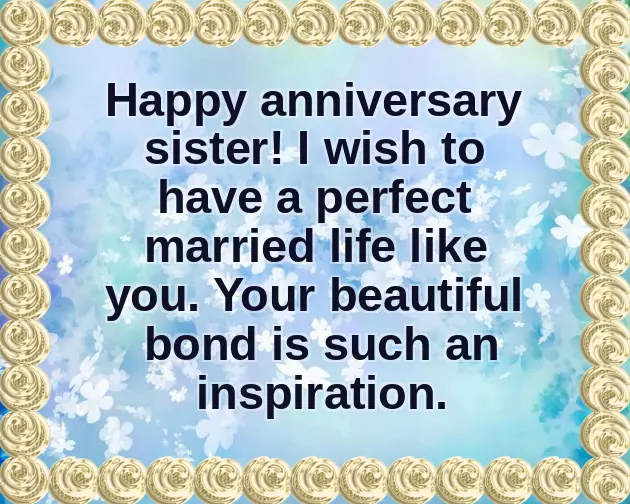 Wedding Anniversary Message To Sister