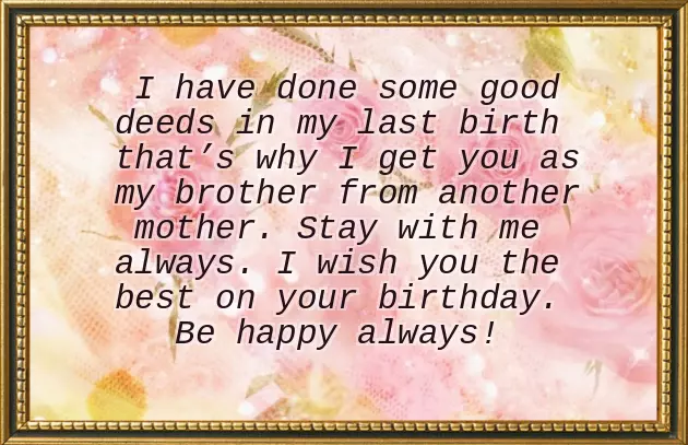 Happy Birthday Quotes For Brother From Another Mother