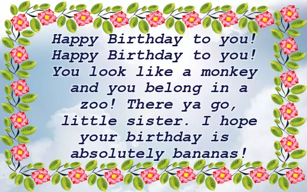 Birthday Wishes To Little Sister