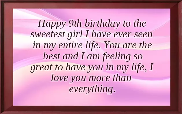 Birthday Wishes For A 9 Year Old Girl