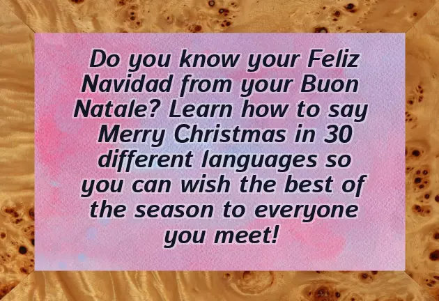 Happy Christmas In Different Languages