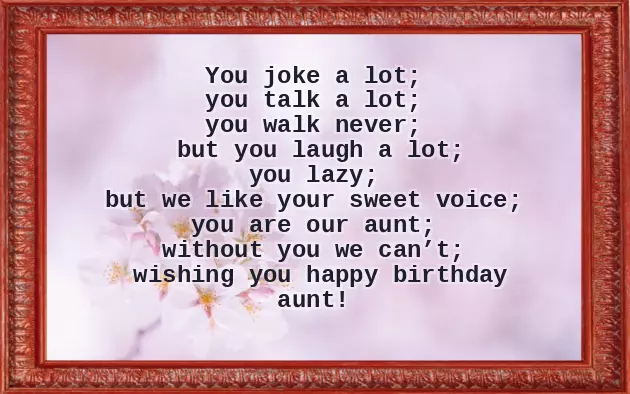 Happy Birthday Aunty Sms Happy Birthday Aunty Sms