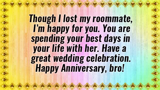 1St Wedding Anniversary Wishes For Brother