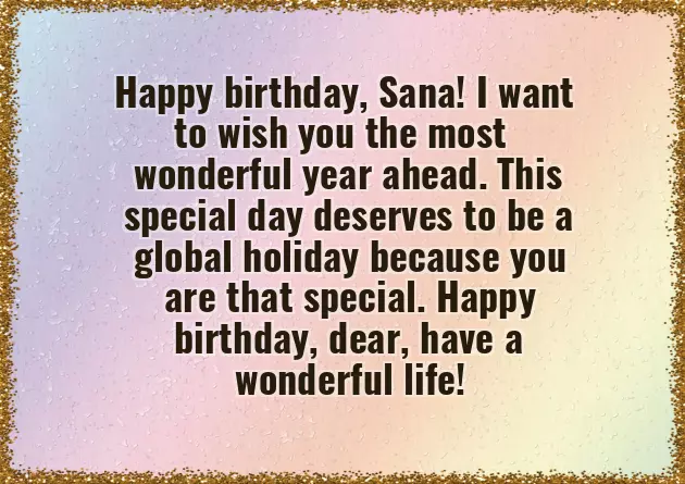 Happy Birthday Sana Wishes