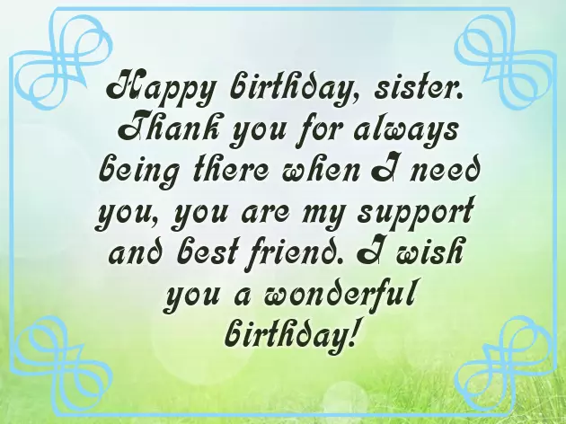 Best Wishes To Sister On Her Birthday