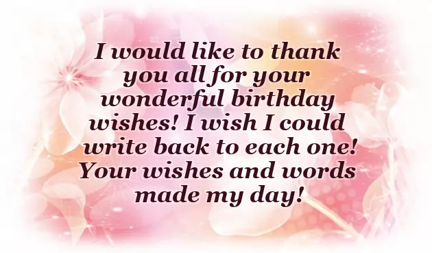 Thanking For Birthday