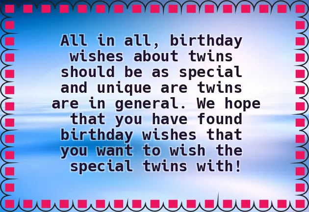 Bday Quotes For Twins