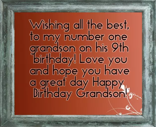 Happy 9Th Birthday Grandson