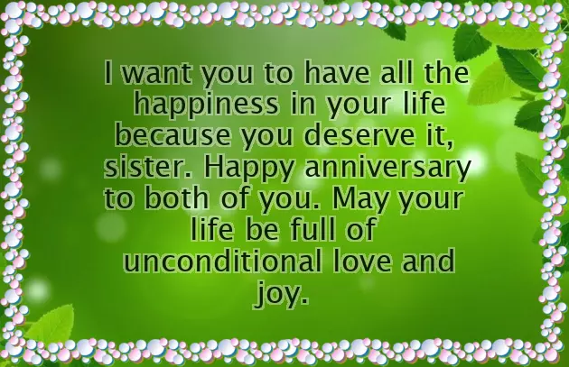 Anniversary Greetings For Sister