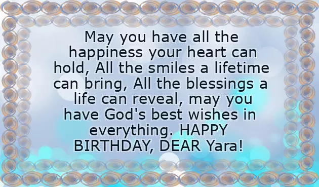 Happy Birthday Yara Quotes