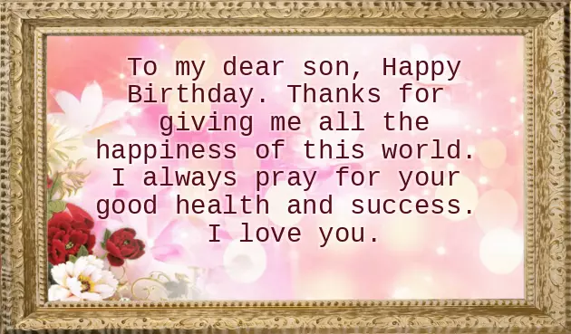 Happy Birthday Wish For Son