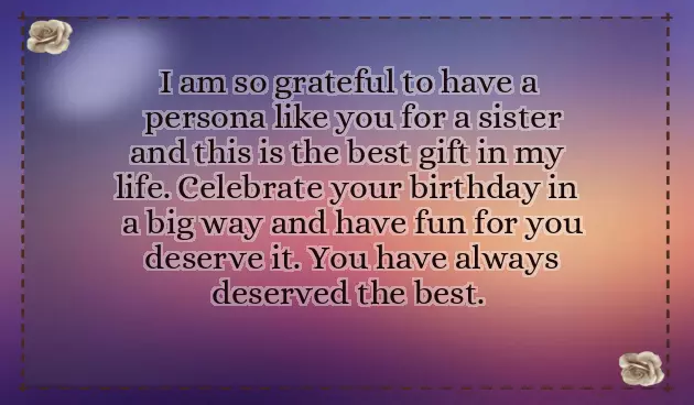 Sister Birthday Wishes Short