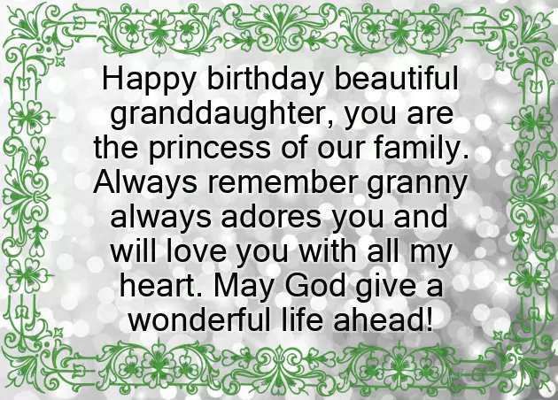 Religious Birthday Wishes For Granddaughter
