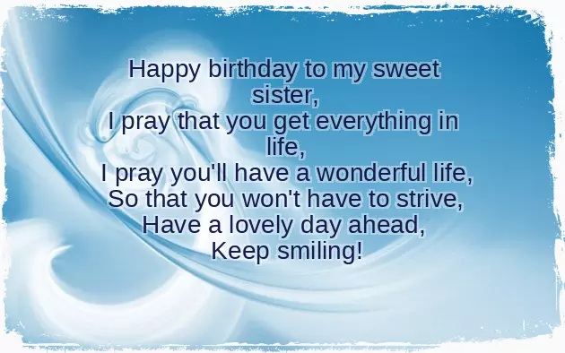 Birthday Wishes For My Loving Sister