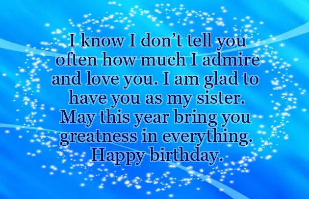 Happy Birthday Note To Sister
